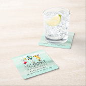 Dessous-de-verre Carré En Papier Boissons tropicales Boissons gratuites Enregistrer (En situation)