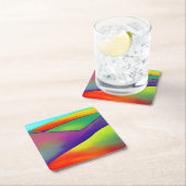 Dessous-de-verre Carré En Papier Bold Rainbow Hills (En situation)