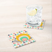 Dessous-de-verre Carré En Papier Bon escargot sur les triangles (En situation)