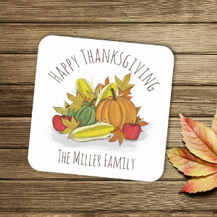 Dessous-de-verre Carré En Papier Bon thanksgiving Automne Harvest Custom