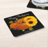 Dessous-de-verre Carré En Papier Bon thanksgiving Carré Coaster pour boissons (Incliné)