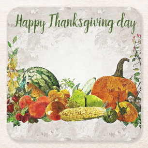 Dessous-de-verre Carré En Papier Bon thanksgiving jour