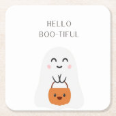 Dessous-de-verre Carré En Papier Bonjour BOO-TIFUL (Devant)