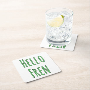 Dessous-de-verre Carré En Papier Bonjour Fren