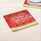 Dessous-de-verre Carré En Papier Bonjour Watermelon (Incliné)