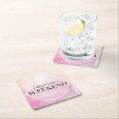 Dessous-de-verre Carré En Papier Bonjour Weekend (En situation)