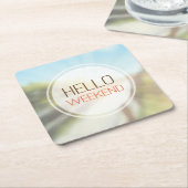 Dessous-de-verre Carré En Papier Bonjour Weekend 2 (Incliné)