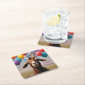 Dessous-de-verre Carré En Papier Bonne chèvre d'anniversaire (En situation)