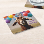 Dessous-de-verre Carré En Papier Bonne chèvre d'anniversaire (Incliné)