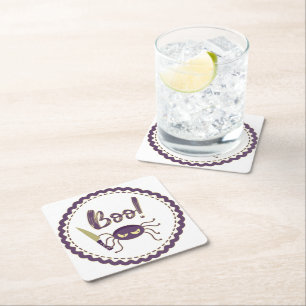 Dessous-de-verre Carré En Papier Boo drôle Halloween personnage d'araignée main