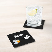 Dessous-de-verre Carré En Papier Boo Halloween (En situation)