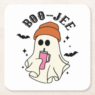 Dessous-de-verre Carré En Papier Boo-Jee fantôme drôle inspiré de tumbler Halloween