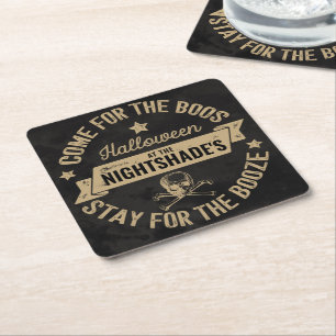 Dessous-de-verre Carré En Papier Booze et Booze crâne Vintage   Halloween personnal