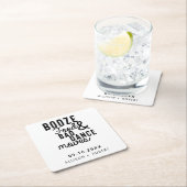 Dessous-de-verre Carré En Papier Booze Food & Bad Dance Déplace Mariage Date Décont