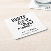 Dessous-de-verre Carré En Papier Booze Food & Bad Dance Déplace Mariage Date Décont