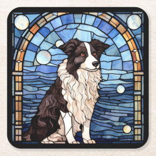 Dessous-de-verre Carré En Papier Border Collie