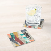 Dessous-de-verre Carré En Papier Bordure couleur II (En situation)