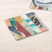 Dessous-de-verre Carré En Papier Bordure couleur II (Incliné)