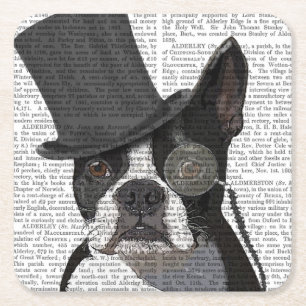 Dessous-de-verre Carré En Papier Boston Terrier, Formal Hound et Casquette