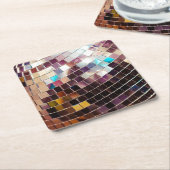 Dessous-de-verre Carré En Papier Boule de disco en miroir (Incliné)