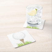 Dessous-de-verre Carré En Papier Boule de golf (En situation)