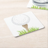 Dessous-de-verre Carré En Papier Boule de golf (Incliné)