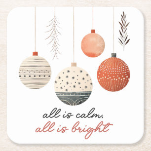 Dessous-de-verre Carré En Papier Boules de Noël Hygge