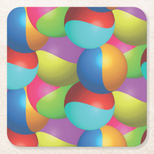 Dessous-de-verre Carré En Papier Boules métalliques colorées cool