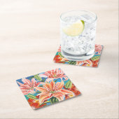 Dessous-de-verre Carré En Papier Bouquet à la frontière II (En situation)