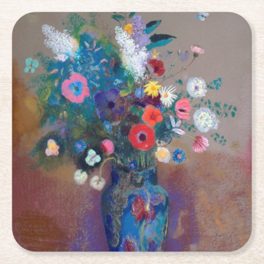 Dessous-de-verre Carré En Papier Bouquet de fleurs, Redon (Devant)