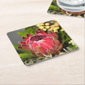 Dessous-de-verre Carré En Papier Bouquet de Protea (Incliné)