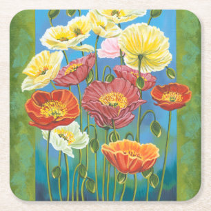 Dessous-de-verre Carré En Papier Bouquet en frontière I