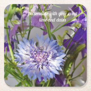 Dessous-de-verre Carré En Papier Bouton Bachelor Bleu