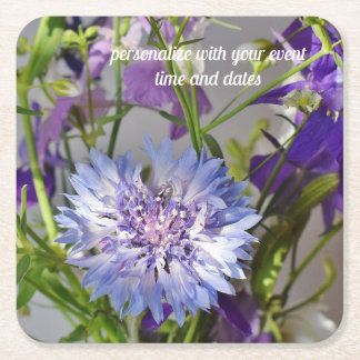 Dessous-de-verre Carré En Papier Bouton Bachelor Bleu