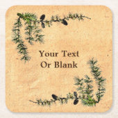 Dessous-de-verre Carré En Papier Branches de mélèzes (Devant)