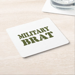 DESSOUS-DE-VERRE CARRÉ EN PAPIER BRAT MILITAIRE