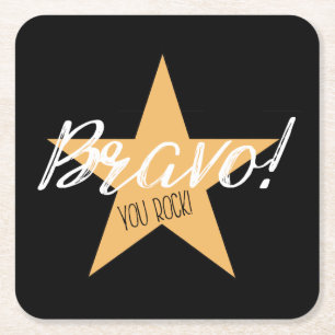 Dessous-de-verre Carré En Papier "Bravo ! Tu ROCK !"
