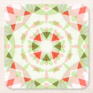 Dessous-de-verre Carré En Papier Bright Red Cute Green Rose Star Baby shower de fil