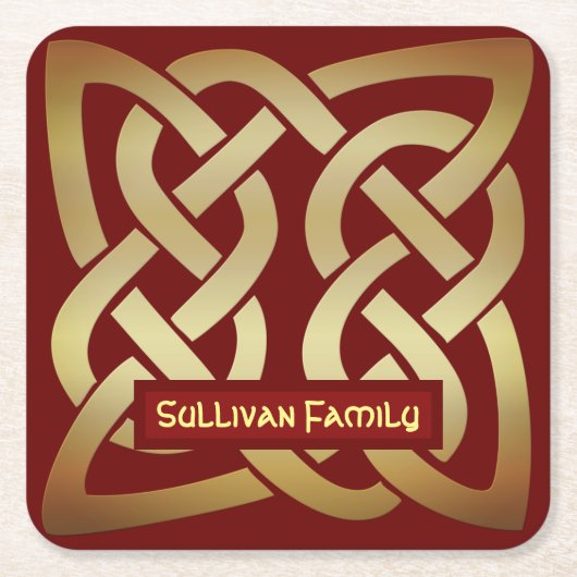 Dessous-de-verre Carré En Papier Bronze Tone Celtic (Devant)