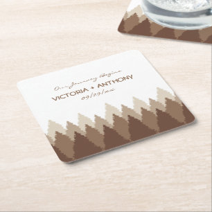 Dessous-de-verre Carré En Papier Brown Forest Range Mariage