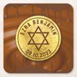 Dessous-de-verre Carré En Papier Brown Gold Chocolat Bar Mitzvah ou Bat mitzvah<br><div class="desc">dessous de verre en papier Bar Mitzvah en feuille Brown et or. Ces dessous de verre en papier Bar Mitzvah en chocolat sont conçus pour correspondre à notre set de papeterie Bar Mitzvah en billet d'or et sont un choix idéal pour un Bat mitzvah en billet d'or en chocolat ou...</div>