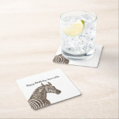 Dessous-de-verre Carré En Papier Brown Zebra (En situation)