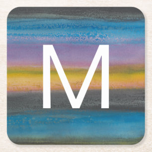 Dessous-de-verre Carré En Papier Brume I de genévrier du monogramme