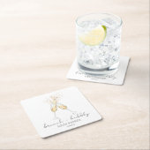 Dessous-de-verre Carré En Papier Brunch et Champagne Pétillant Toast Mariage (En situation)