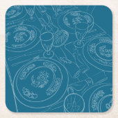 Dessous-de-verre Carré En Papier Brunch Tablescape (Devant)