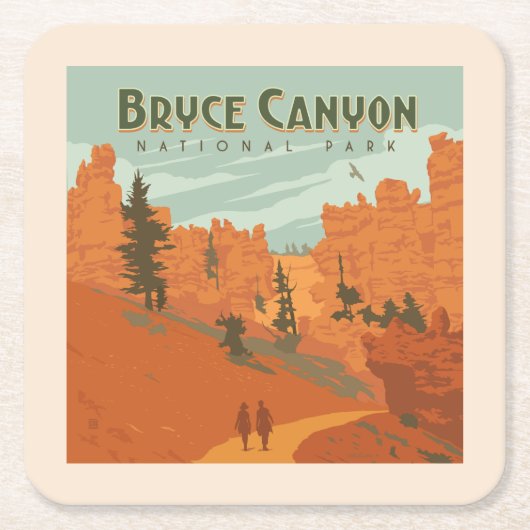 Dessous-de-verre Carré En Papier Bryce Canyon National Park Formations rocheuses (Devant)