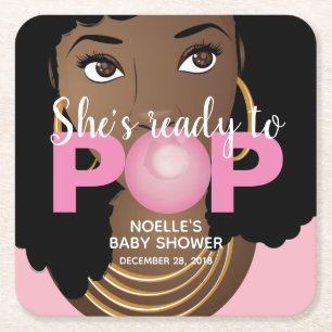 Dessous-de-verre Carré En Papier Bubblegum rose Elle est prête à la pop