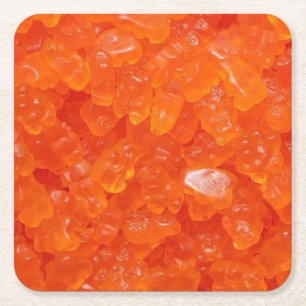Dessous-de-verre Carré En Papier Buffet de bonbons orange