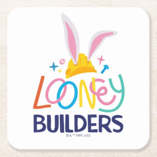 Dessous-de-verre Carré En Papier BUGS BUNNY BUILDERS™ Casque empilé Logo