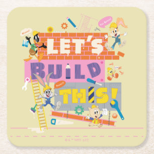 Dessous-de-verre Carré En Papier BUGS BUNNY BUILDERS™ Chantier "Construisons ensem